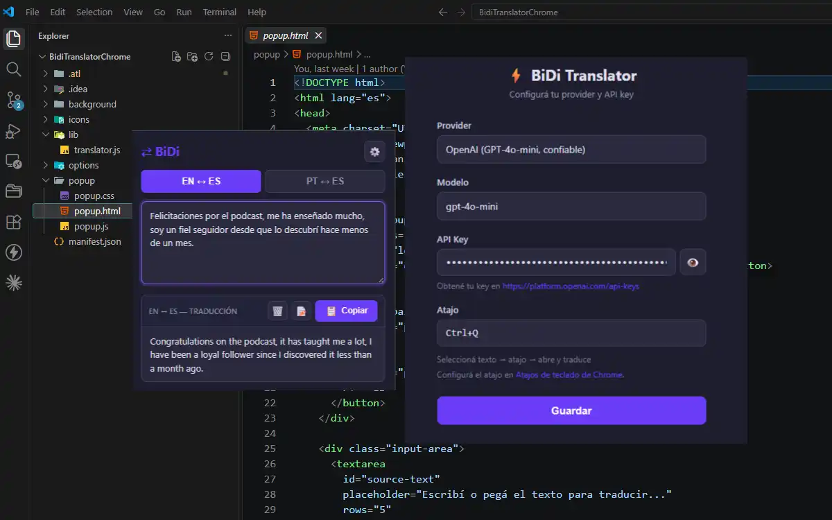 BidiTranslator — AI-Powered Chrome Translation Extension